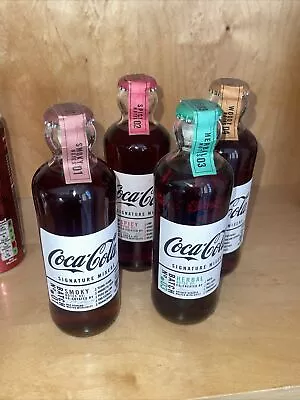 Coca-Cola 2019 Signature Mixers Set Of 4 Glass Bottles 200ml UK Limited Edition  • £8