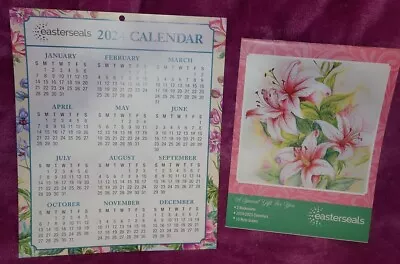 EASTERSEALS 2024 Flat Wall Calendar 2025 Mini Calendar 2 BOOKMARKS & Notepad NEW • $6.64