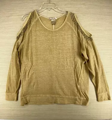 Cowgirl Tuff Co. Womens Size XL Beige Open Shoulder Metal Stud Accents • $12.99
