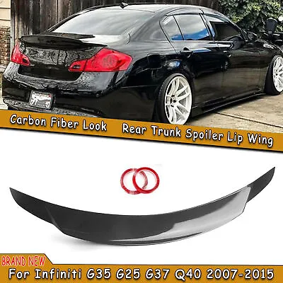 Carbon Fiber Duckbill Trunk Spoiler Wing For 07-15 Infiniti G35/g37/g25/q40 4dr • $107.24