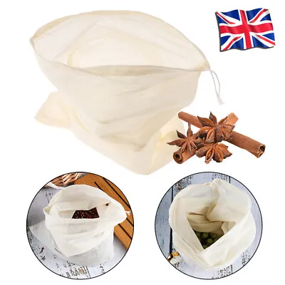 10Pcs Reusable Food Tea Spice Filter Mesh Bag Cooking Boiling Bags Set 3x4In UK • £3.47