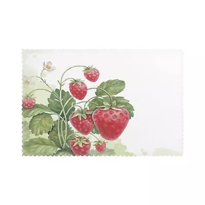 Placemats Set Of 6 Watercolor Strawberry Bush Table Mats Heat Resistant Non-S... • $28.86