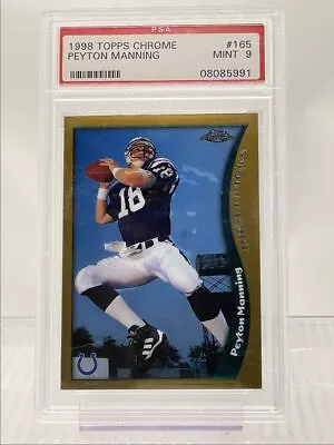 Peyton Manning 1998 Topps Chrome Draft Picks Rookie Colts Rc Psa 9 Q0781 • $22.13