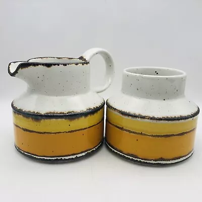 £29.19 • Buy Stonehenge Midwinter Sun Creamer And Sugar Bowl Yellow And Brown Retro MCM