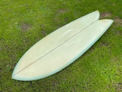 Vintage 1970s Era Steve Seebold Surfboard Twin Fin Keel Fish 5'-3  • $700