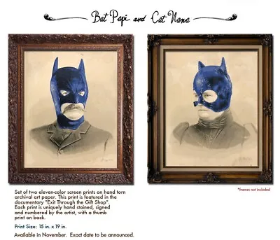 New Mr. Brainwash Signed And Numbered Bat Papi And Cat Nana Prints MBW Banksy • $4899.99