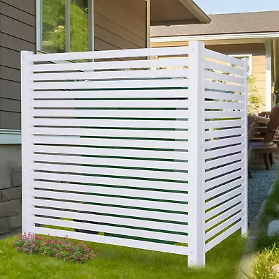 Vinyl Air Conditioner Fence Outdoor Privacy Screen No Dig Trash Can Enclosure • $185.90