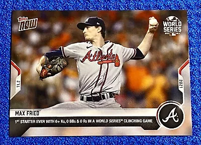 Braves MAX FRIED 1st Starter EVER With 6+ Ks 0 BBs 0 Runs In WS Clinching Game • $6.99