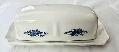 VTG Federalist Ironstone Mayhill Butter Dish Blue Floral 4238 Excellent Cond. • $24.95