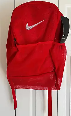 MEW Nike Brasilia Mesh Training Gym School Backpack (24L) Red BA6050-657 • $49.99