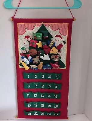 Vintage Countdown To Christmas Hanging Advent Calender Pockets  See Description  • $70