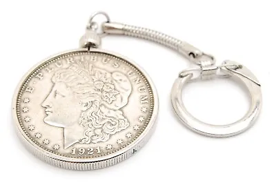 NEAR MINT One Dollar E. PLURIBUS UNUM 1921 Morgan USA Silver Coin Key Holder • $199.99