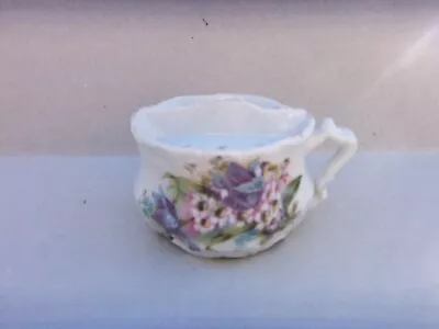 Vintage Mustache Cup  Floral Pattern  No Id Mark • $14.95