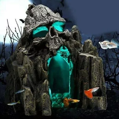 Accessories Aquarium Ornament Fish Tank Landscape Aquatic Skull Mountain • $26.18