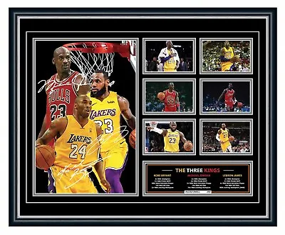$109.99 • Buy Michael Jordan, Kobe Bryant & Lebron James Three Kings Signed Framed Memorabilia