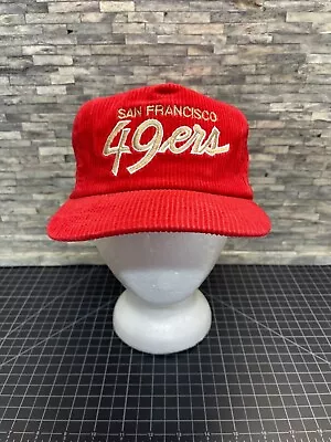 Sports Specialties 90s Script San Francisco 49ers Corduroy Hat Vintage NFL (KF) • $89.99