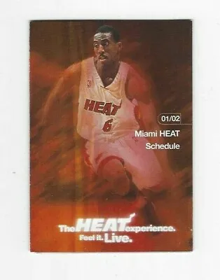 2001-02 Miami Heat Pocket Schedule Sponsored By Florida Lottery • $3