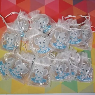  It's A Boy  Elephant Keychain Baby Boy Shower Guest Gift Party Favors 18 Pc NEW • $10.99