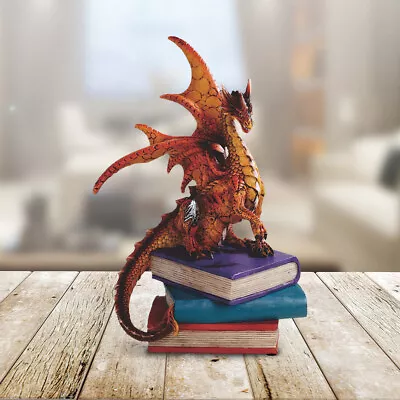 Volcano Dragon Standing On Books Statue 6 H Fantasy Figurine Room Decor • $27.41