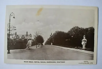 Postcard Chatham Royal Naval Barracks Main Road Kent 1924 Gale & Polden Photo RP • £6