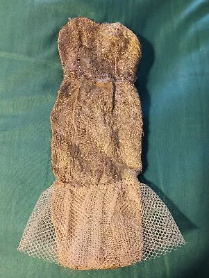 Vintage Barbie Clone BABS Fab Lu Gold Lame Net Evening Gown BCC Hong Kong 1960s • $22