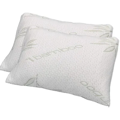 Bamboo Shredded Memory Foam Pillow Hypoallergenic Washable Cover King Queen • $31.35