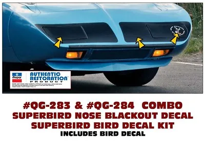 $82.80 • Buy Qg-283 Qg-284 1970 Plymouth Road Runner - Superbird - Nose Blackout & Bird Decal