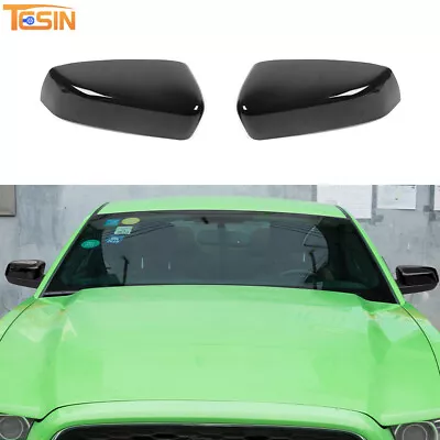 Black Side Door Mirror Covers Shell Cap Trim For Ford Mustang 2009 2010 2012 13 • $39.99