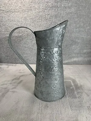 Flower Vase Vintage Farmhouse Jug Vase Metal Pitcher 9  Tall • $19.98