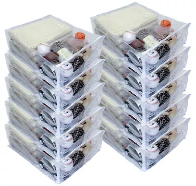 10-Pack Heavy Duty Vinyl Zippered Closet Storage Bags (Clear) 15  X 18  X 6  • $34.98