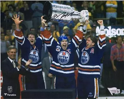 Mark Messier Edmonton Oilers Signed 8x10 Raising Cup Photo • $129.99