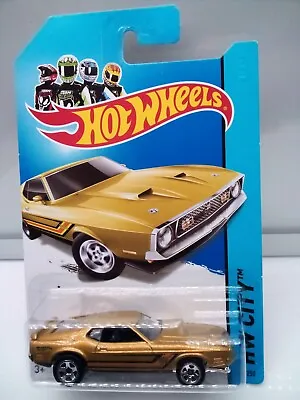 Hot Wheels - Mainline / '71 Ford Mustang  Mach 1 - Gold - Model Car X1 • $24.72