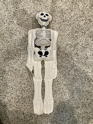 Vintage Inflatable Skeleton Door/Wall Halloween Decoration Bones Spooky Blow Up • $13