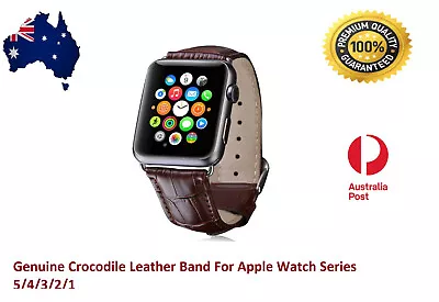 $12.95 • Buy For Apple Watch Band Genuine Leather Strap IWatch Series 5 4 3 2 1 38 40 42 44mm
