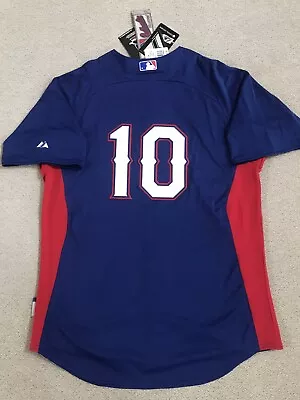 Michael Young #10 Texas Rangers Authentic Majestic Spring/BP Jersey Size M; NWT • $149.99