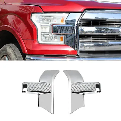 Car Front Bumper Headlight Grille Cover Trim Panel For 2015-20 Ford F150 Chrome • $37.99