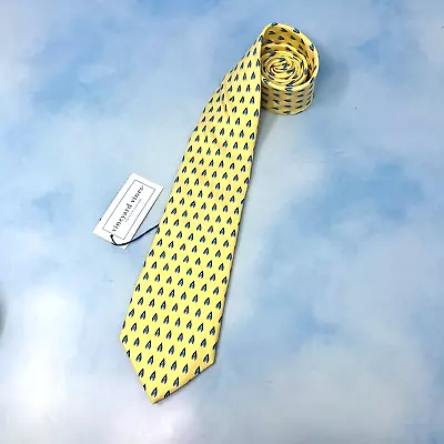 NWT Vineyard Vines Custom Collection 100% Silk Ties SM Energy Yellow Blue Flames • $12.95