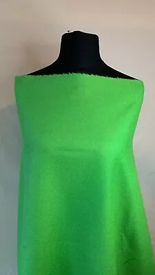  Green Heavyweight 100% Wool Melton Fabric. 57  Wide. Made In U.K • £32