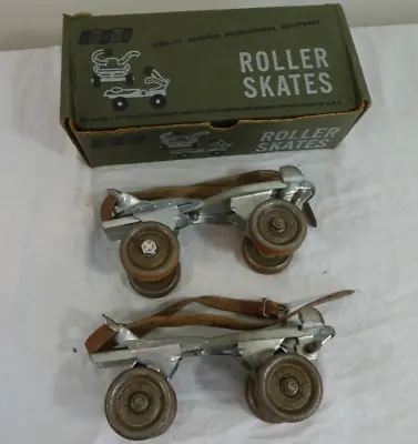 Vtg Sears Roebuck Co Simpsons Limited Metal Roller Skates USA Orig Box 610-2303 • $29.99