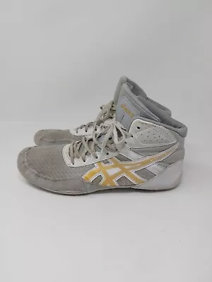 ASICS Mens Matflex Wrestling Shoes White Grey Gold 1081A021 Size 9.5 • $32