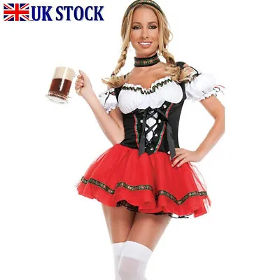 £20.96 • Buy Women Fancy Dress Oktoberfest Dirndl Beer Maid Costume German Bavarian Outfit UK
