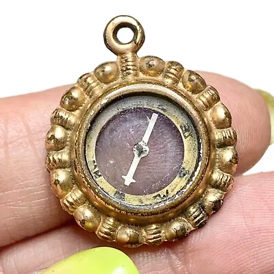 Antique Pocket Watch Compass Fob Double Sided Pendant • $105