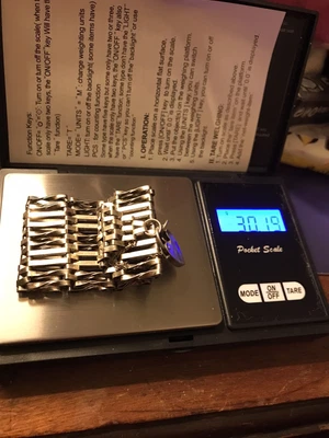 £40 • Buy Unusual Wide 925 Sterling Silver 10 Bar Gate Bracelet + Padlock 30.19