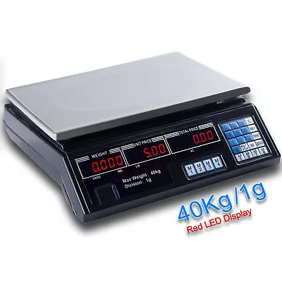 New Electronic Digital Kitchen Scale Commercial Shop 40KG 5g Food Weight Scales • $37.99