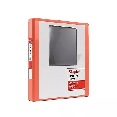 Staples Standard 1  3-Ring View Binder Orange (26436-CC) 82654 • $7.78