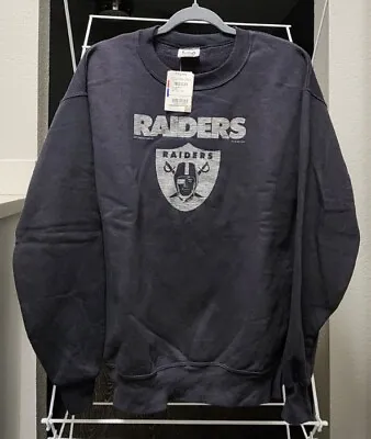 VTG 2001 Oakland Raiders Crewneck Sweater Lee Sport NFL Men's Medium NWT Black  • $79.99