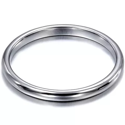 Mens Womens High Polished Tungsten Ring Engagement Silver Wedding Band 2mm • $9.99