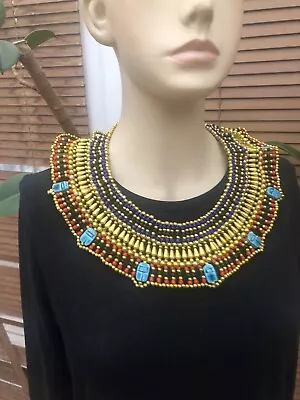 Egyptian Queen Cleopatra Style Pharaoh's Necklace/Collar - 100% Handmade • £12