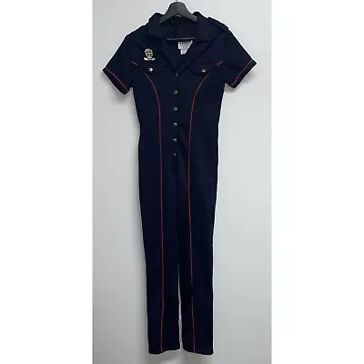 Charades Womens Marine Babe Halloween Costume Size M Navy Blue Jumpsuit • $24.99