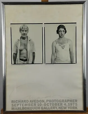 $395 • Buy Vintage 1975 Richard Avedon Singed NYC Gallery Poster Willem De Kooning Rare